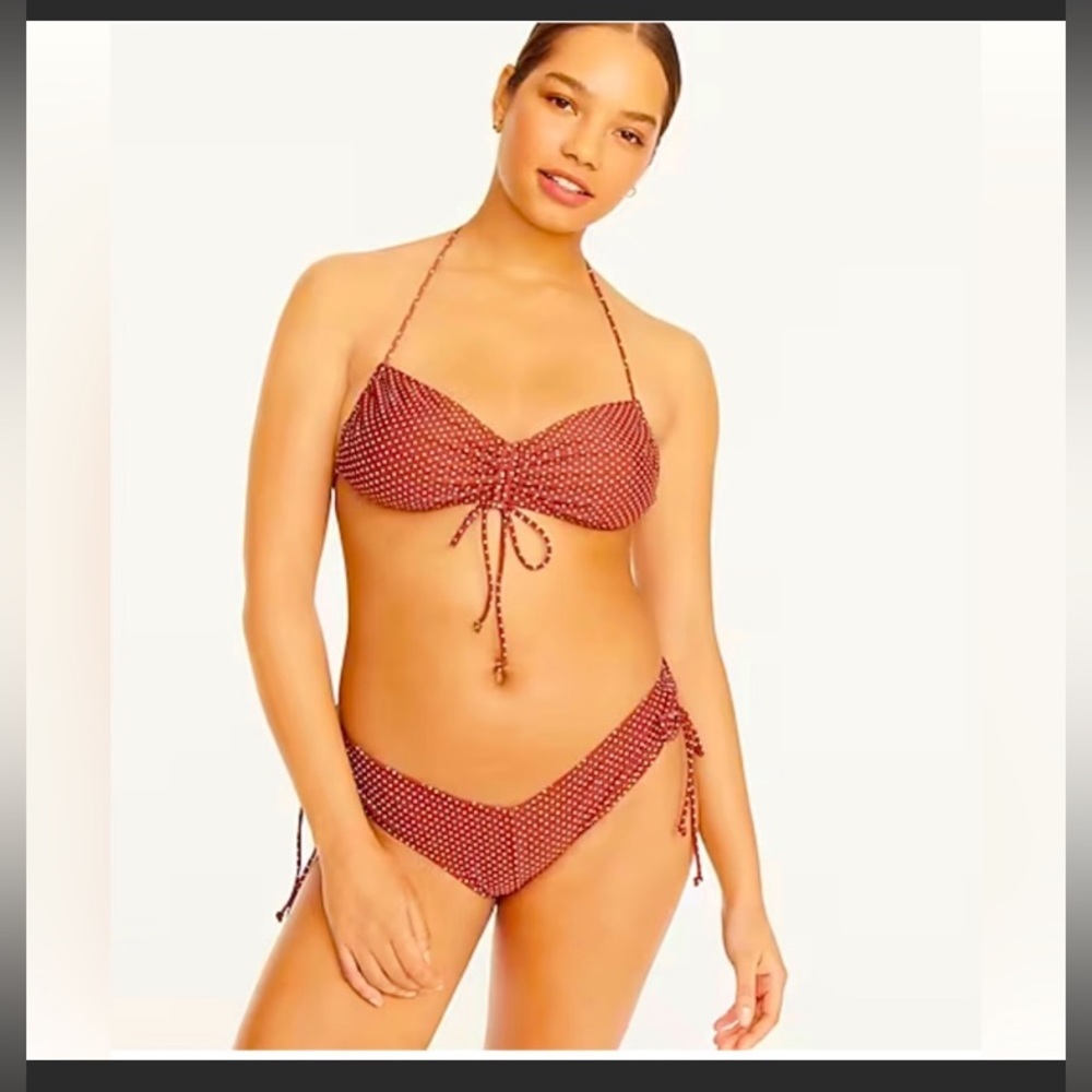 J.Crew brown polka dot swimsuit